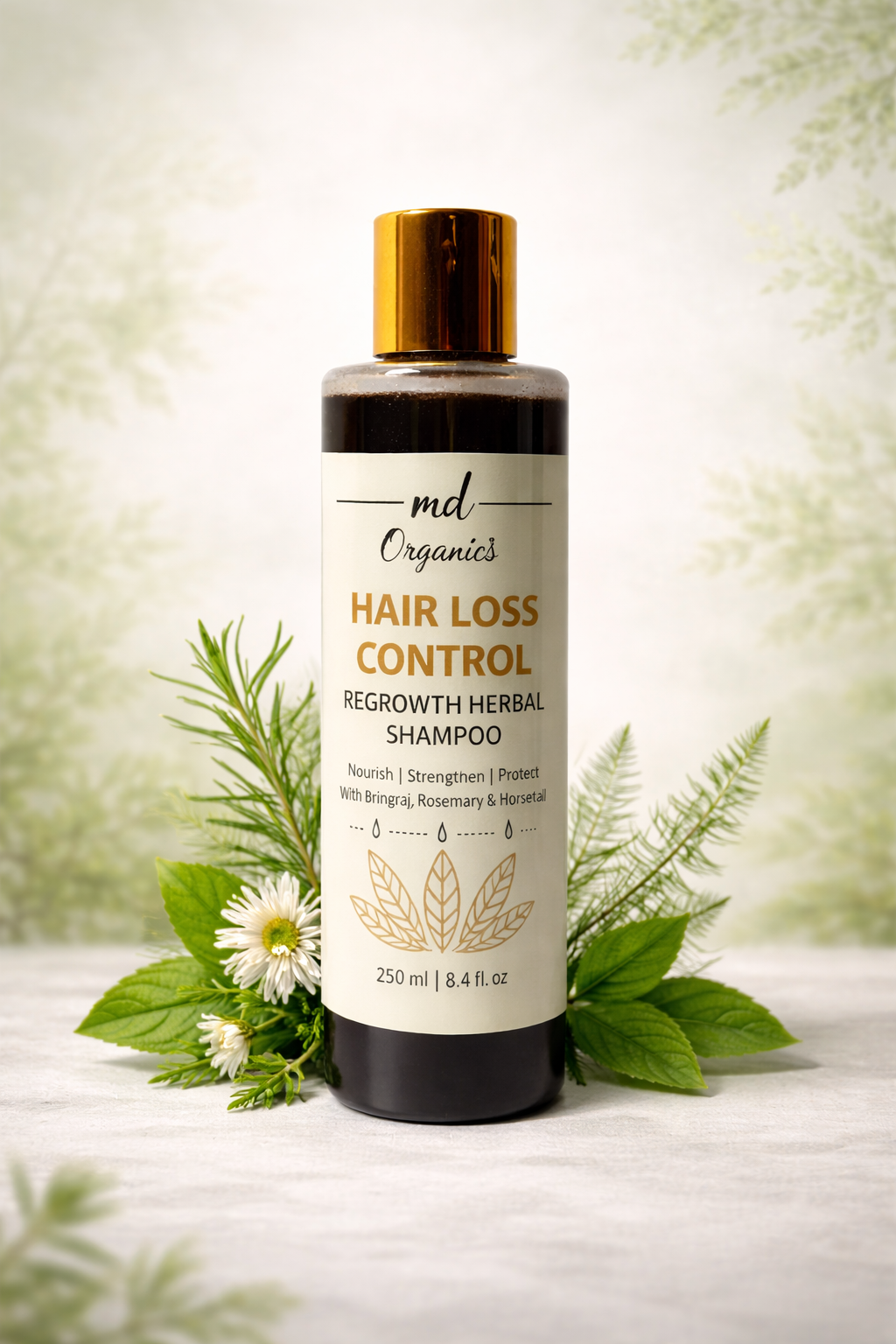MD Organics Hair Loss Control Herbal Shampoo for Hair Growth and Hair Fall Control